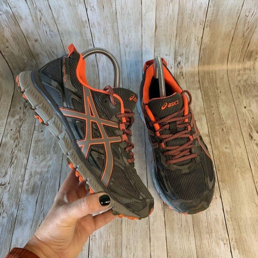 Asics‎ GEL-Scram 3 T6K2N Grey Mesh Trail Running Shoes Sneakers Women's Size 7